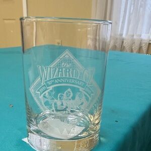 Wizard of Oz 50th Anniversary Etched Clear Glass Tumbler